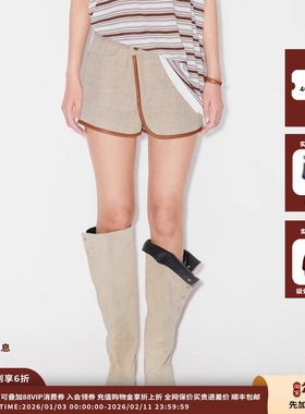 【新品】品牌IMMI 25SURPLUS麻斜门襟短裙裤MWESSWSP0484X