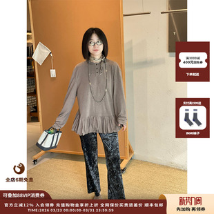 复古花纹印花微喇阔腿裤 25AW 设计师品牌OIIORIRI JULY 现货