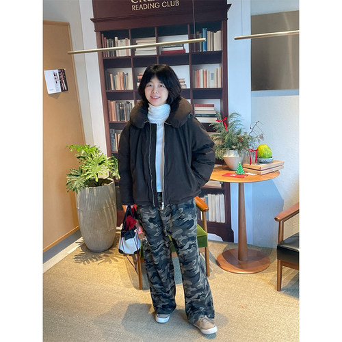 OIIORIRI25AW迷彩廓形九分裤