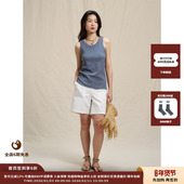 设计师品牌WHM 现货 25SS植物染高弹罗纹背心JULY