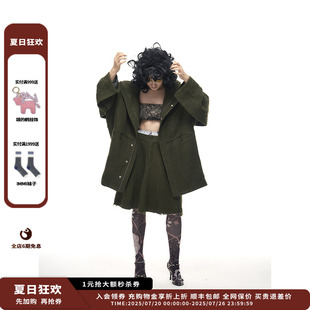 设计师品牌PEPPERMIER 25SS廓形起球羊毛大衣JULY