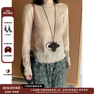 25SS纹理皱纱一字领长袖 设计师品牌WHM 上衣JULY 现货