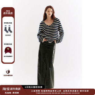 Collection 设计师品牌Crush 25AW皮质长半裙JULY 现货