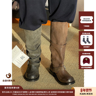 【现货】设计师品牌 NEGATIVE THREE 25AW 高短筒做旧马丁靴