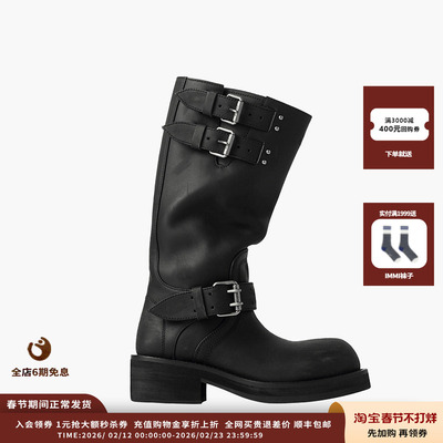 ETHOR25AW做旧圆头牛皮靴JULY