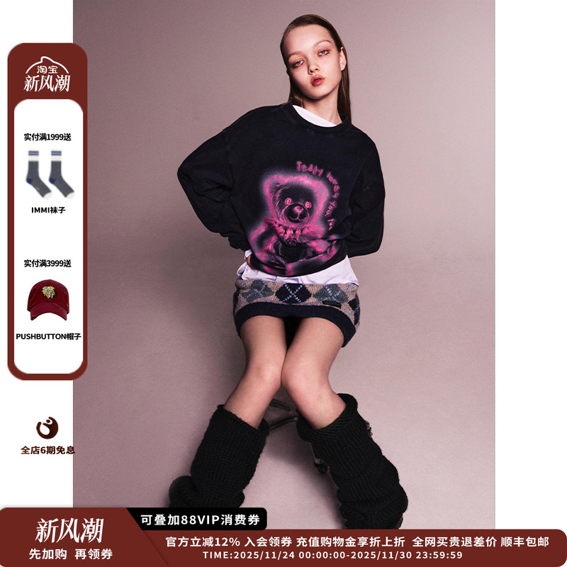 WE11DONE25AW泰迪长袖T恤JULY