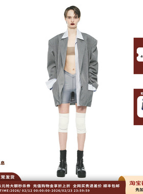 【现货】设计师品牌PUSHBUTTON 25PF 假两件拼接衬衫解构西装JULY