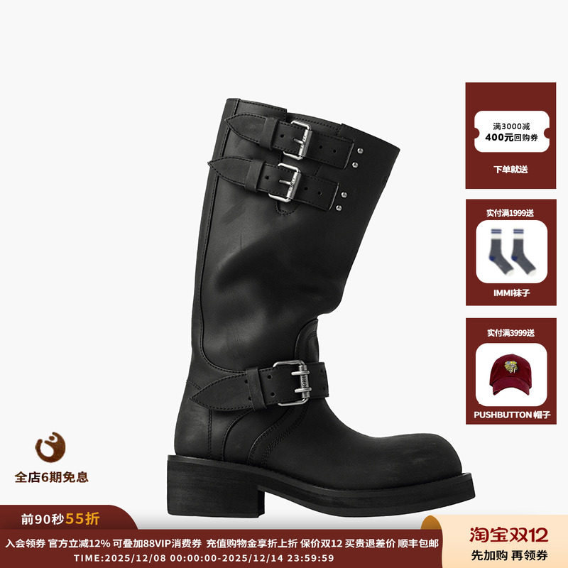 【现货】设计师品牌ETHOR 25AW做旧圆头牛皮靴JULY