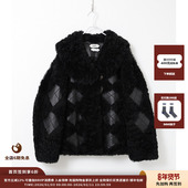 设计师品牌IMMI 现货 25AW皮毛一体菱形廓形外套MWEFWLJK1001X