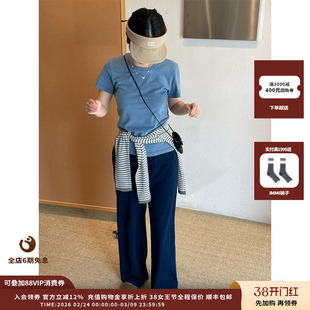 【现货】设计师品牌WHM 25AW靛蓝染针织布松直腿裤JULY