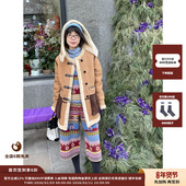 现货 品牌IMMI25AW拼牛角皮袢皮毛一体连帽大衣MWEFWLCO1108A