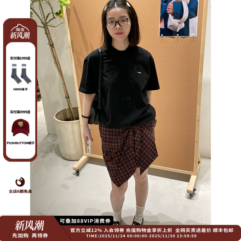 PUSHBUTTON25PS红色褶皱点检裙