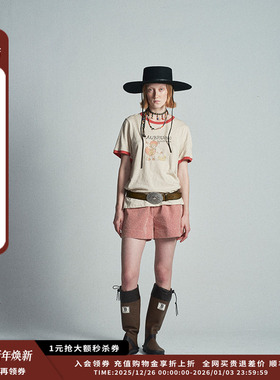 【现货】设计师品牌AUBRUINO 25SS农场宝宝亚麻拼色螺纹T恤 JULY