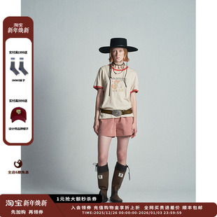 25SS农场宝宝亚麻拼色螺纹T恤 设计师品牌AUBRUINO JULY 现货