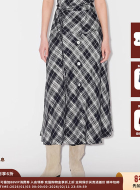 【现货】品牌IMMI 25SURPLUS醋酸格纹前扣式半裙MWESSWSK0532X