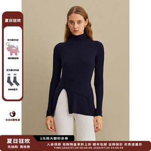 Collection25PF不对称高领罗纹毛衣JULY 新品 设计师品牌CRUSH