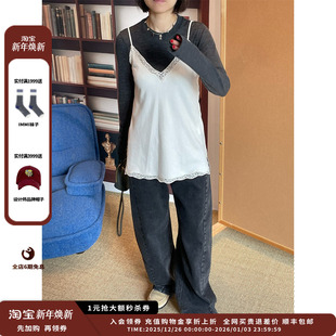 25AW拼蕾丝吊带上衣 设计师品牌IMMI MWEFWWTK0699B 现货