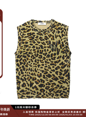 【现货】设计师品牌ETHOR 25SS豹纹破洞针织马甲JULY