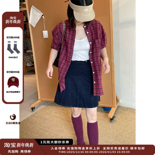 现货 撞钉装 设计师品牌SHORT 25AW 饰A型半裙JULY SENTENCE