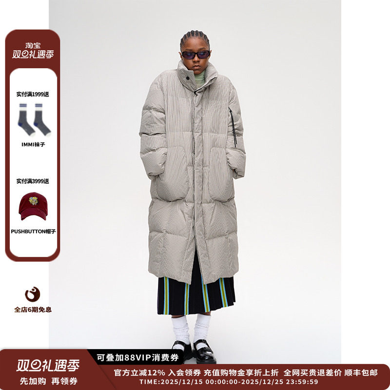 25AW小格纹长款羽绒夹克JULY