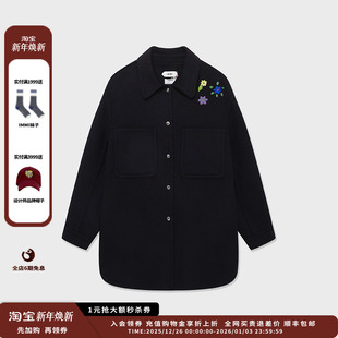 式 品牌IMMI25AW羊绒双面呢绣花衬衫 外套MWEFWWJK1092A 现货