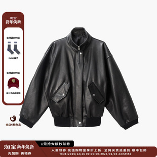 25AW黑色羊皮飞行员夹克JULY 设计师品牌ETHOR 现货