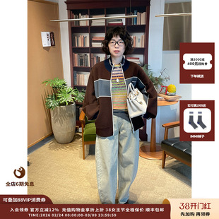 【现货】设计师品牌 WHM 26PS 刮色斜纹棉布弧形阔腿裤