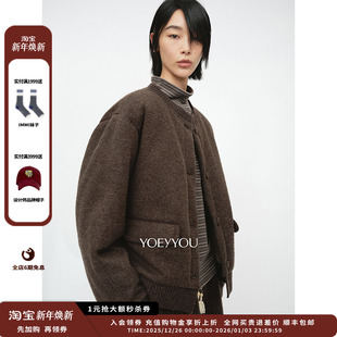 现货 式 设计师品牌YOEYYOU 开衫 毛呢羽绒外套 25AW