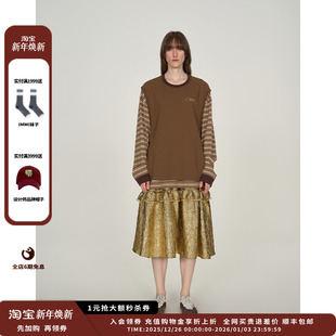 25PF条纹假两件背心长袖 DUST 设计师品牌ICE T恤JULY 现货