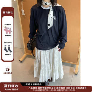 25SS麻感多层抽褶半身裙MWESSWSK0429X 新品 设计师品牌IMMI