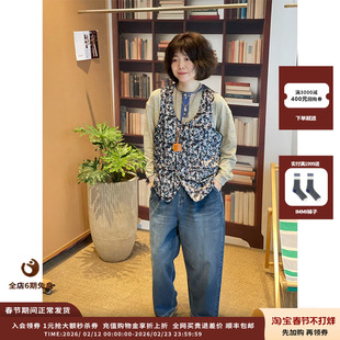 【现货】设计师品牌FAFAMOON 26SS 印花拼接U领马甲