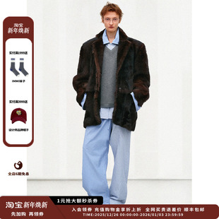 25AW蓝色条纹拼接长裤 设计师品牌ETHOR JULY 现货