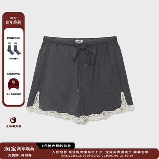 现货 精纺羊毛拼蕾丝短裤 设计师品牌 25AW MWEFWWSP1011X IMMI