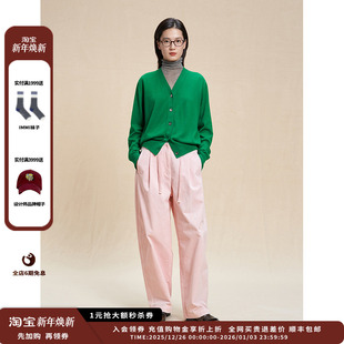 细条灯芯绒抽绳松锥裤 25AW 设计师品牌WHM JULY 现货