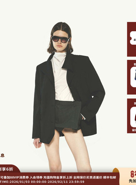 【现货】设计师品牌pushBUTTON 25PS现货黑色立领夹克JULY