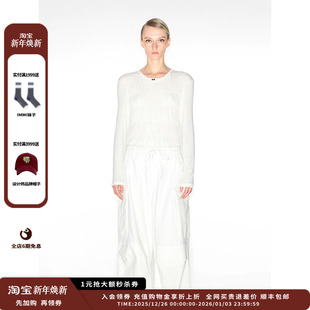 IMMI24AW秋冬超薄强粘针织圆领抽褶上衣MWDFWJTP0894X 新品