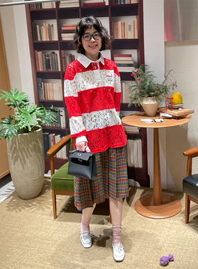 【现货】设计师品牌 PUSHBUTTON 26RS蕾丝拼色宽松上衣