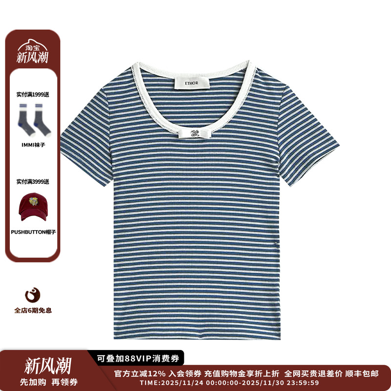 ETHOR25SS圆领蝴蝶结短袖JULY