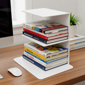 铁艺书架桌面置物架书桌书本分层收纳架办公桌上隐形立式 简易书柜