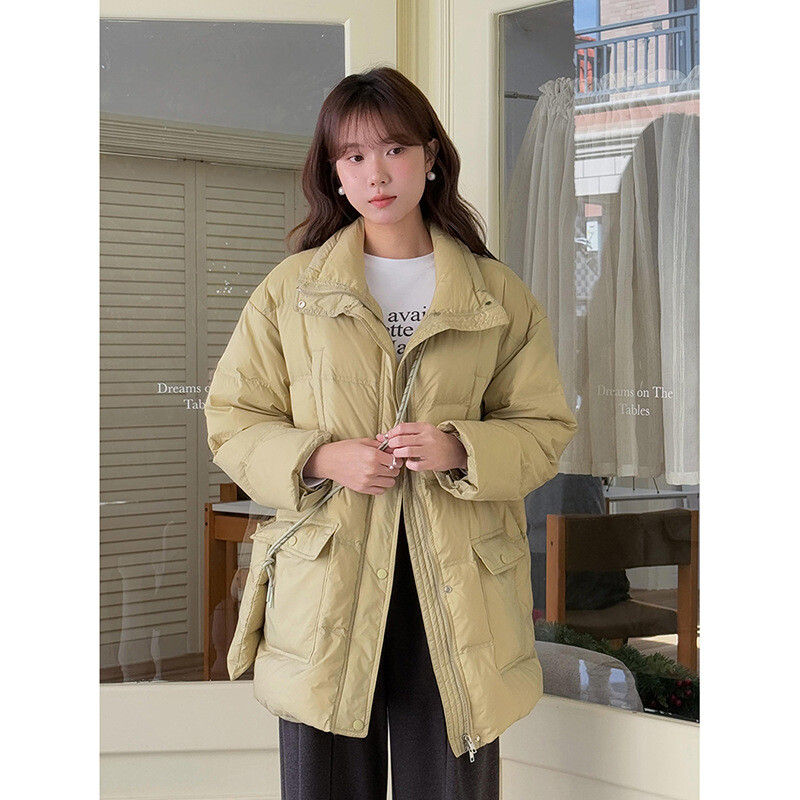 【新国标90鸭绒 配包包】歌铭立领羽绒服冬新款加厚外套W589B