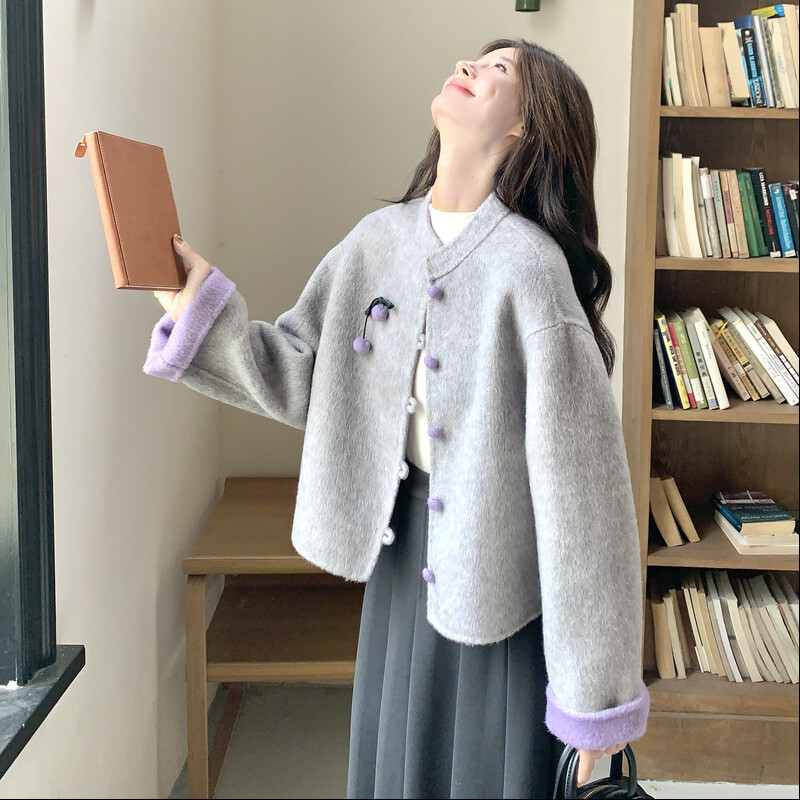 【现货首发】档口主推款小香风双面羊毛呢小个子女外套p225-k318