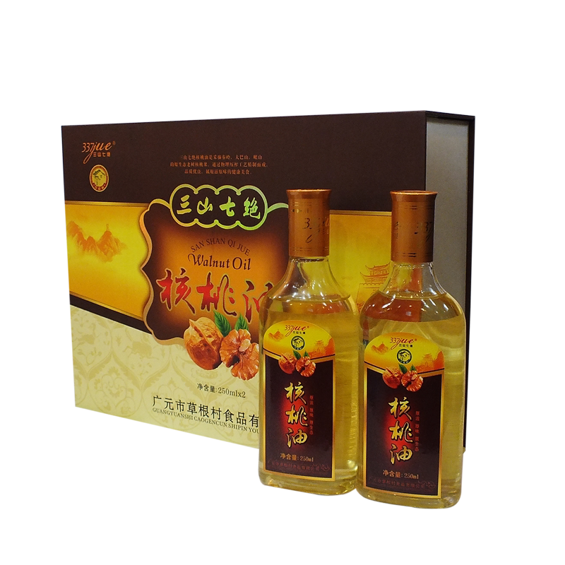 三山七绝核桃油礼盒250ml*2 本地冷榨广元特产送家人朋友礼品