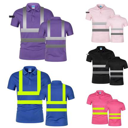 速干面料建筑施工道路环卫安全服工地服现货夏装T恤反光衣短袖T恤