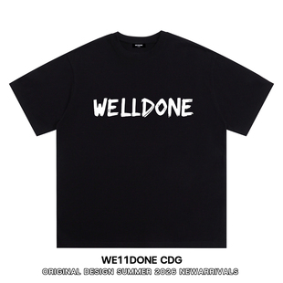 T恤男女 高街重磅宽松纯棉短袖 WE11DONE CDG小众潮牌WELLDONE美式