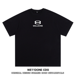 T恤男女 高街WELLDONE重磅宽松纯棉短袖 WE11DONE CDG小众潮牌美式