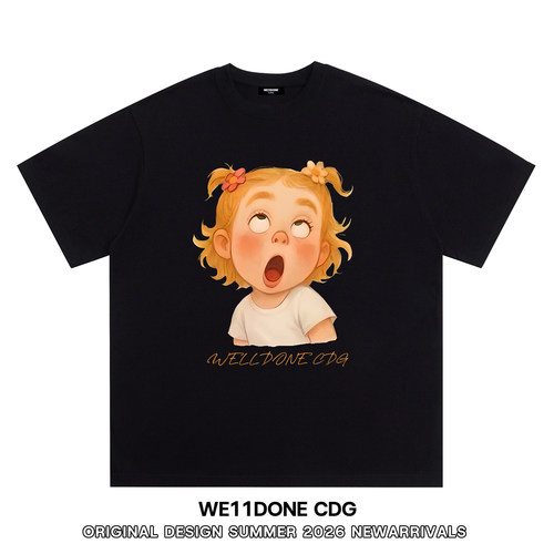 WE11DONECDG卡通女孩短袖t恤