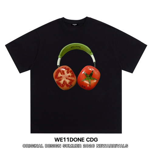 WE11DONECDG番茄耳机印花短袖