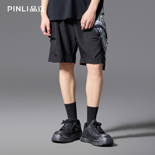 PINLI品立男士简约休闲宽松短裤