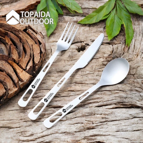 Палочки для еды, ложка, дорожный комплект, портативная металлическая посуда для кемпинга