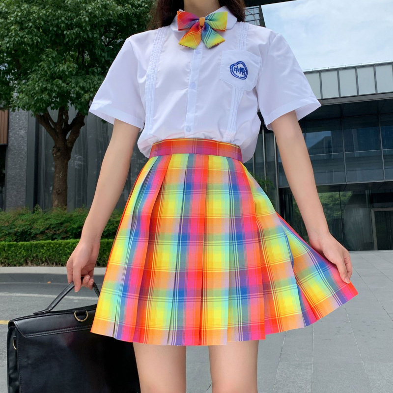 大彩电格裙正统原创JK制服裙日系